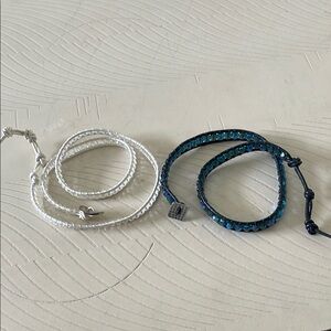2 Leather Wrap Bracelets